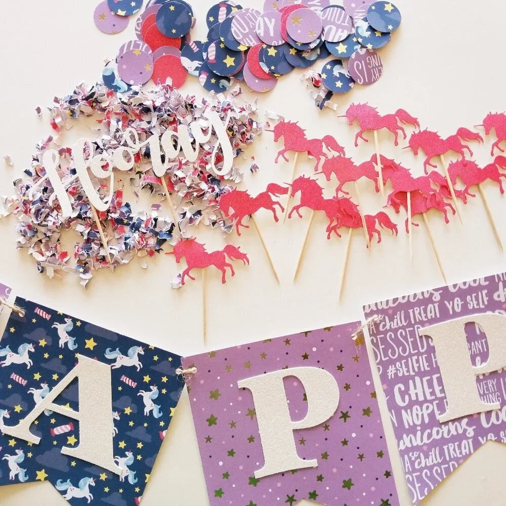 Unicorn Party Decorations | Happy Birthday Banner | NEW